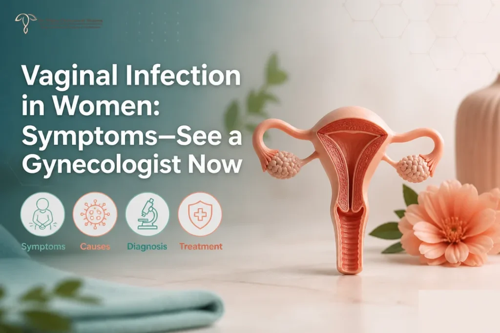 Illustrated cover explaining vaginal infections and when to See a Gynecologist.