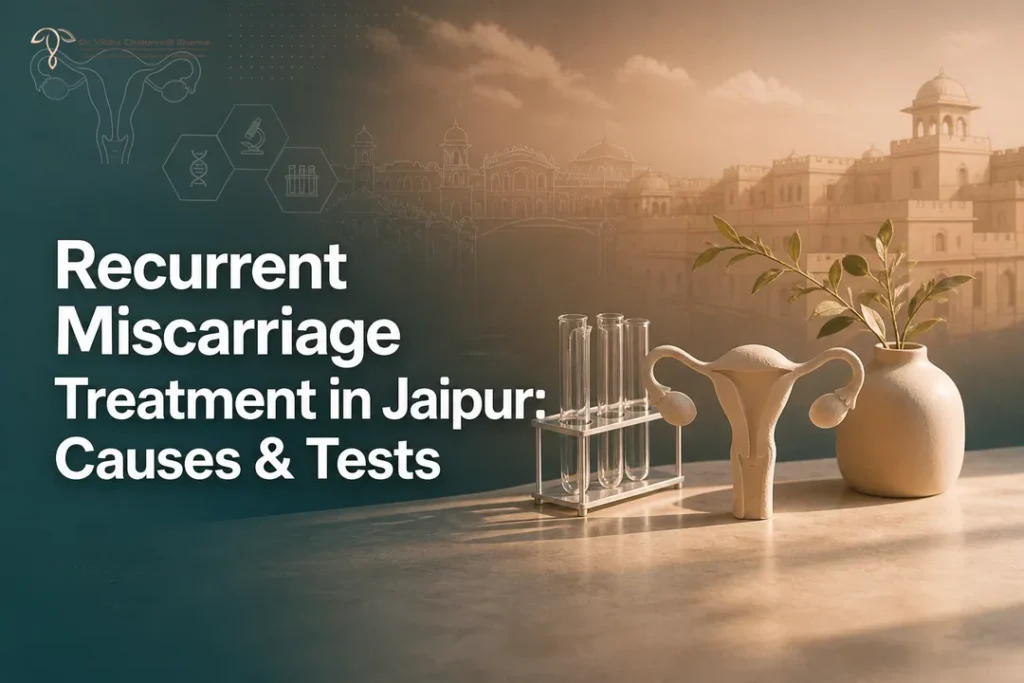 Recurrent Miscarriage Treatment cover image with Jaipur skyline and medical icons